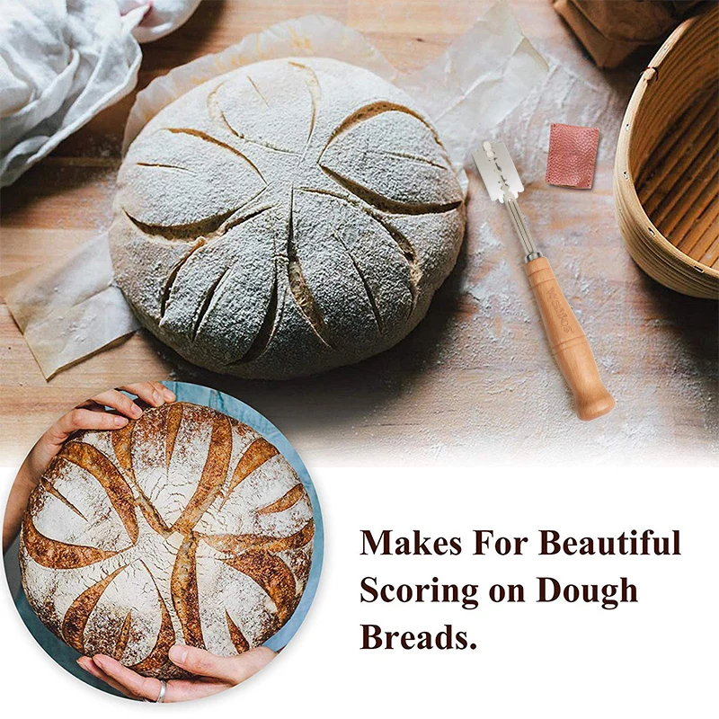 WALFOS Bread Lame New European Bread Arc Curved Knife Western-Style Baguette Cutting French Toas Cutter Tools baking tool,dough cutter,bread cutter