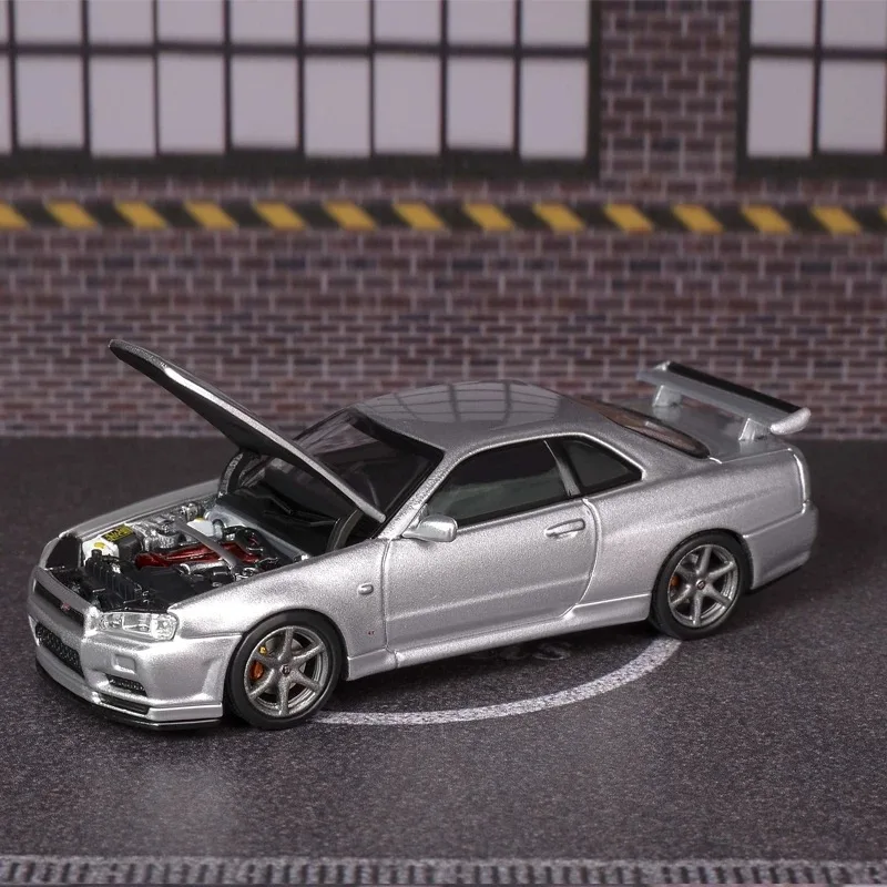 MH 1:64 Skyline GTR R34 NISMO CRS VER Open version alloy car model