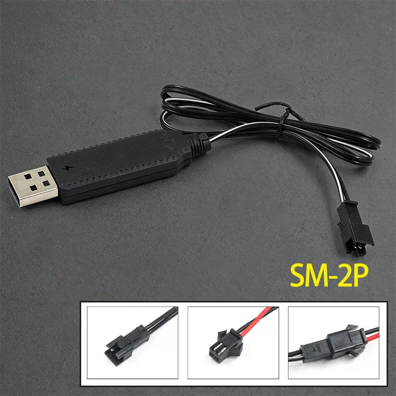 1PC 3.7V/7.4V USB 충전 케이블(MX2.0 XH2.54 JST 2P 4P인터페이스 포함) 전기 장난감 리튬 배터리 충전 케이블에 적합