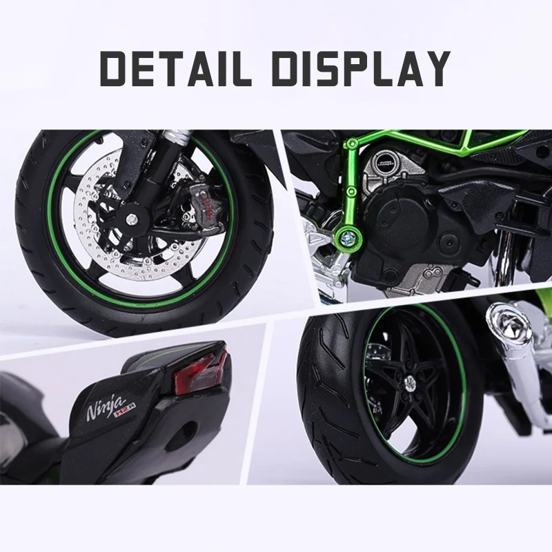 Maisto 1:12 KAWASAKI NINJA H2R Motorcycle Alloy Diecast Model Toy with Base Simulation Motorbike Collection Gift Toys 1/18 Scale 6
