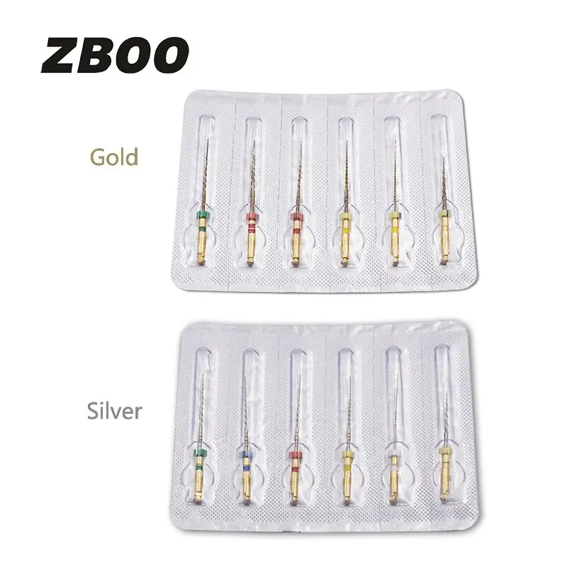 6pcs/Box Dental Heat Activated Canal Root Files 25mm Dentist Tools Engine Use Rotary Files Endondontic Root Canal Treatment 6