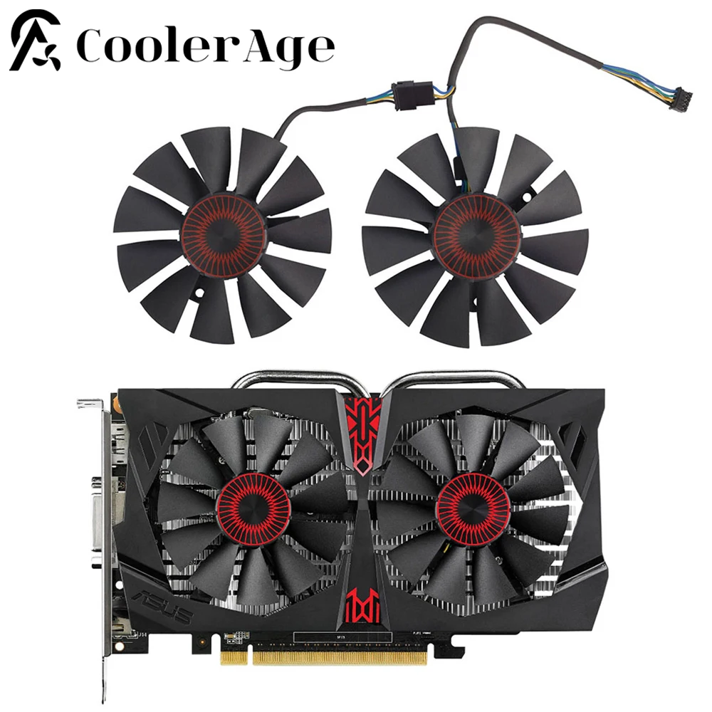 Ventola Della Scheda Video Per Asus Strix Gtx 750 Ti 960 1060 1050 R9 370 75 Millimetri T128010Sh Gtx750Ti Gtx960 Gtx1060 Gtx1050 Gpu Fan