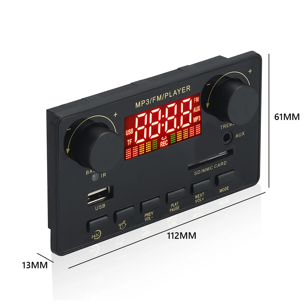 2*40W Amplifier Bluetooth 5.0 Car Audio USB TF FM Radio Module MP3 Player WAV Decoder Board 12V Support Handsfree Ca