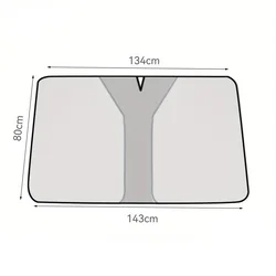 Premium Silver - Coated Reflective UV Heat Shield Car Sunshade (143 Large silvering)