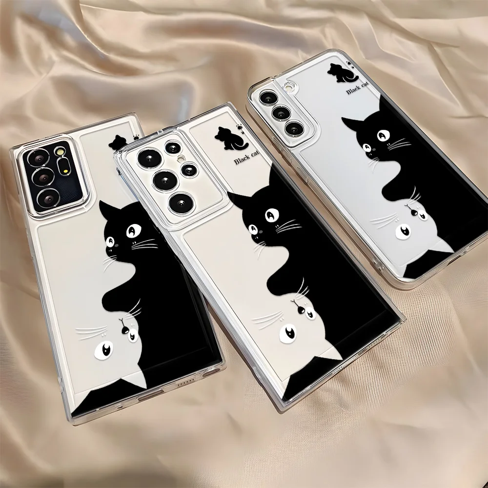 Shockproof Transparent Soft Silicon Cat Phone Case Cover