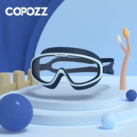 COPOZZ Professional Kids Swimming Glasses Waterproof Adjustable Silicone Swim Glasses Anti-fog UV Protection Big Frame Eyewear