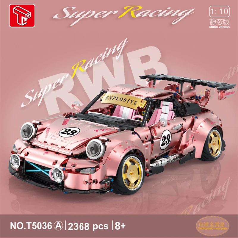 

With Motor T5036 2368Pcs High-Tech Super Sport Racing Car Model 1:10 Classic Building Block Bricks Toys Chirismas Gifts T5036A