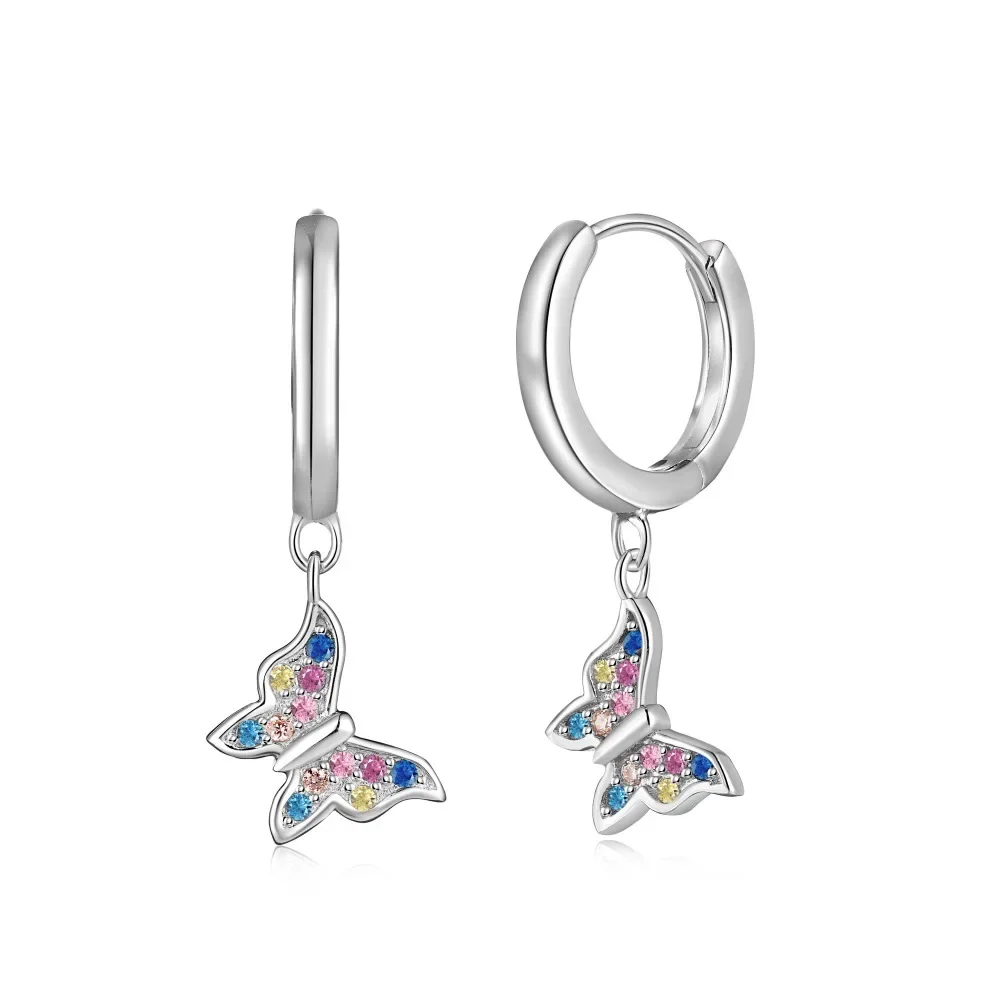 

STLThe новые корейские женские серьги из стерлингового серебра S925, серьги, цветочный дизайн бабочки, модные женские серьги