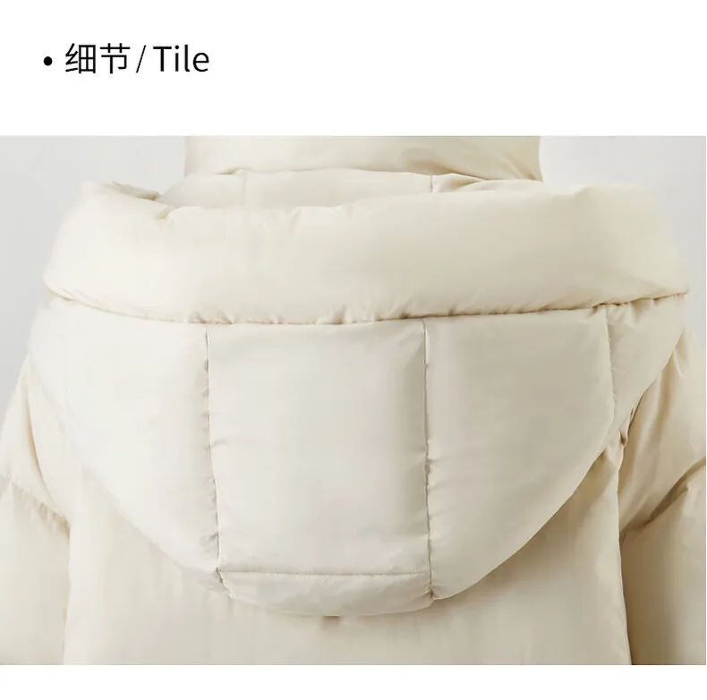 SENTUBILA Winter Long Down Coat Women 2024 Korean Over`sized Hooded Zipper White Duck Down Jackets Parkas Outerwears W44Y55972