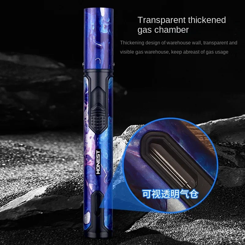 HONEST Metal Windproof Refillable Pen Torch Lighter Jet Flame Butane for Kitchen BBQ Candle Camping