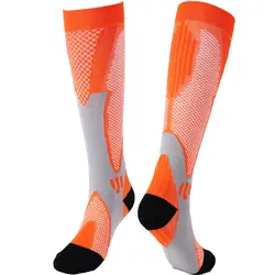 Unisex Black Compression Socks for Football and Pain Relief 20-30 mmHg (Orange)