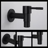 Stainless Steel Faucet Black Wall Mounted Washing Machine Tap Bath Toilet Mop Pool Water Taps for Outdoor Garden Bathroom 3