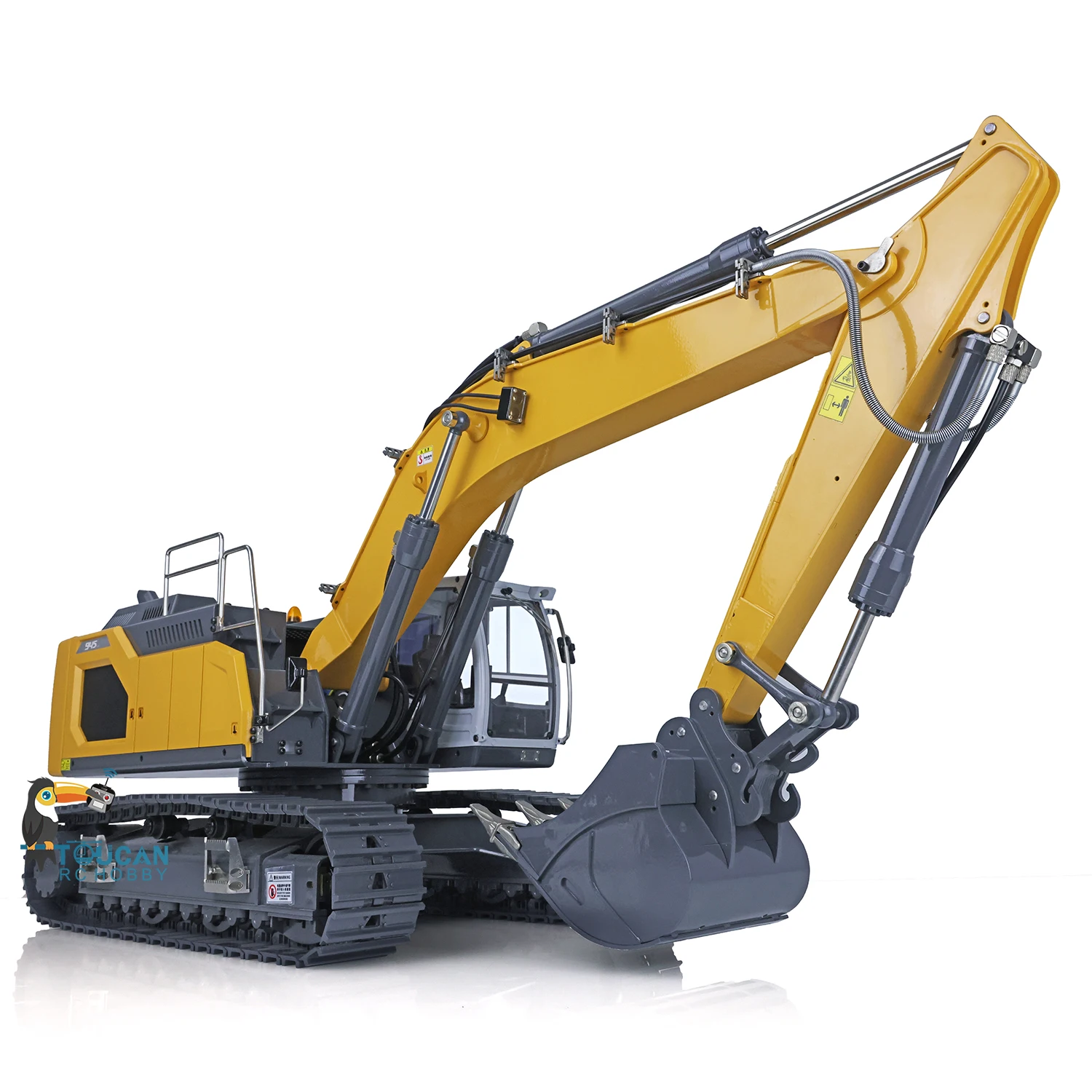 Toys 1/14 New Hydraulic RC Excavator Remote Control Trucks Painted Assembled Yellow Car For 945 Toucan Earth Digger for Boy Gift 2