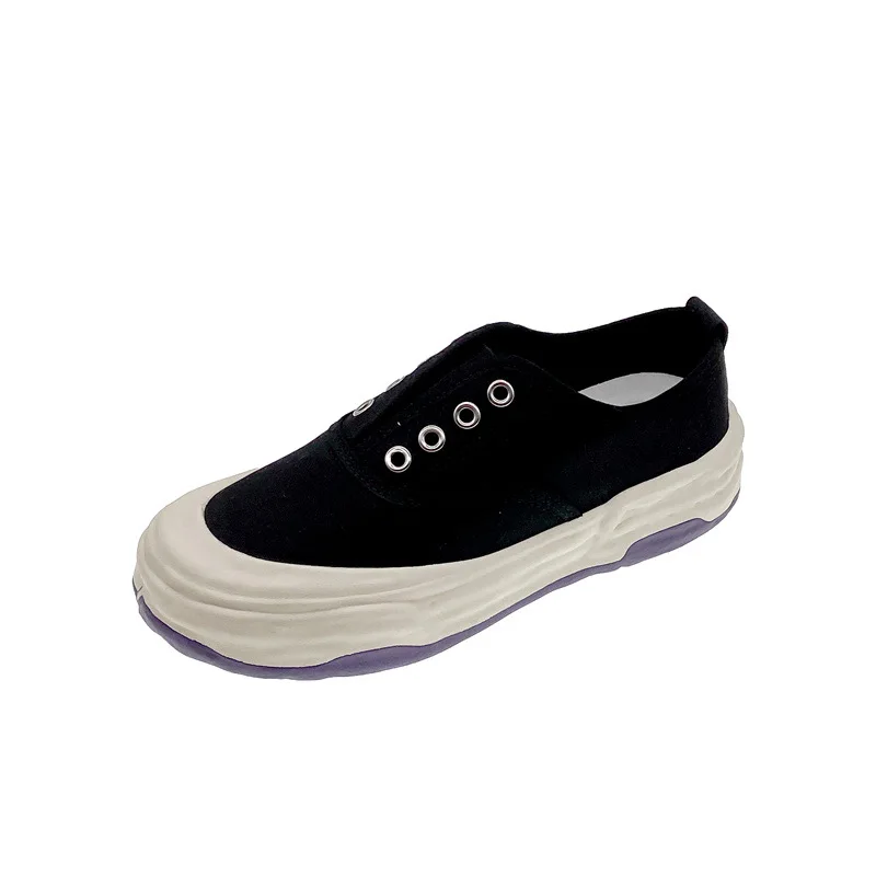 Casual Canvas Shoes Women Sneakers 2022 Summer Lace Up Breathable Non Slip Platform Ladies Flats Shoes Comfortable Female Shoes