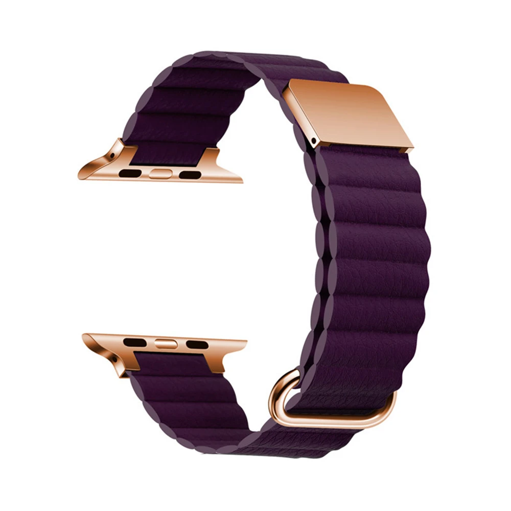 Elegant Leather Magnetic Strap for Smartwatch - Women's Fashion Bracelet