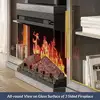 57" Rustic TV Stand Entertainment Center with Electric Fireplace Heater Sound Glass Door Storage Cabinet TVs Up to 65" CSA/UL 3