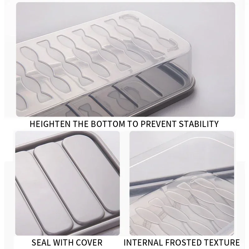 Freezer Dumpling Box Food Storage Container Stackable Food Saver Box with Lid Square Plastic Single-layer Sealed Transparent Box 6