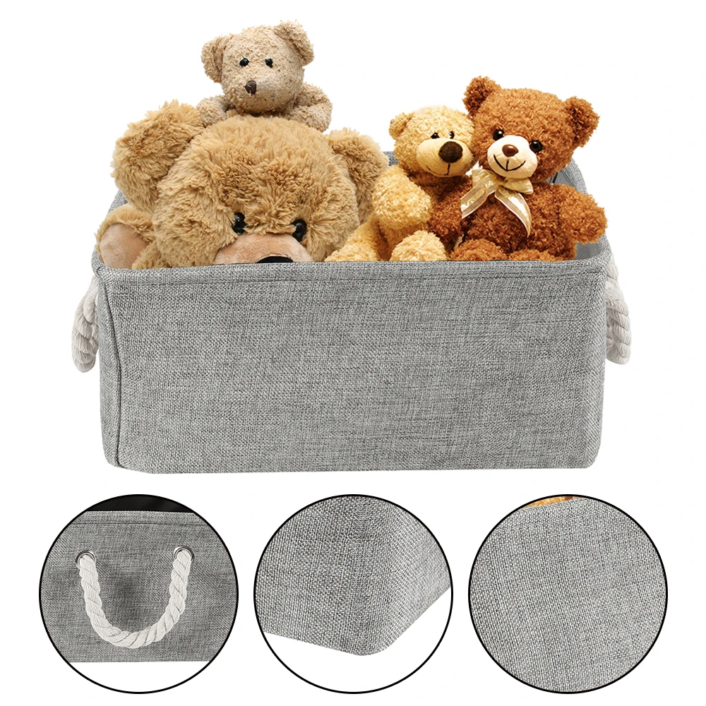 Storage Baskets for Shelves Collapsible Storage Bin Rectangular Organizer Bins with Handles Foldable Fabric Storage Box 6