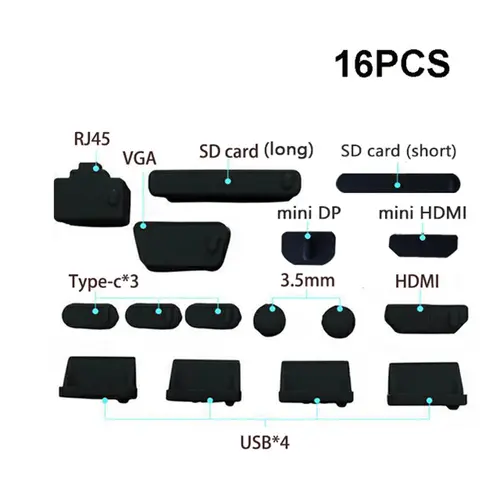 16pcs Colorful Silicone Anti Dust Plug Cover Stopper Laptop dust plug laptop dustproof usb dust plug Computer Accessories - Image 4