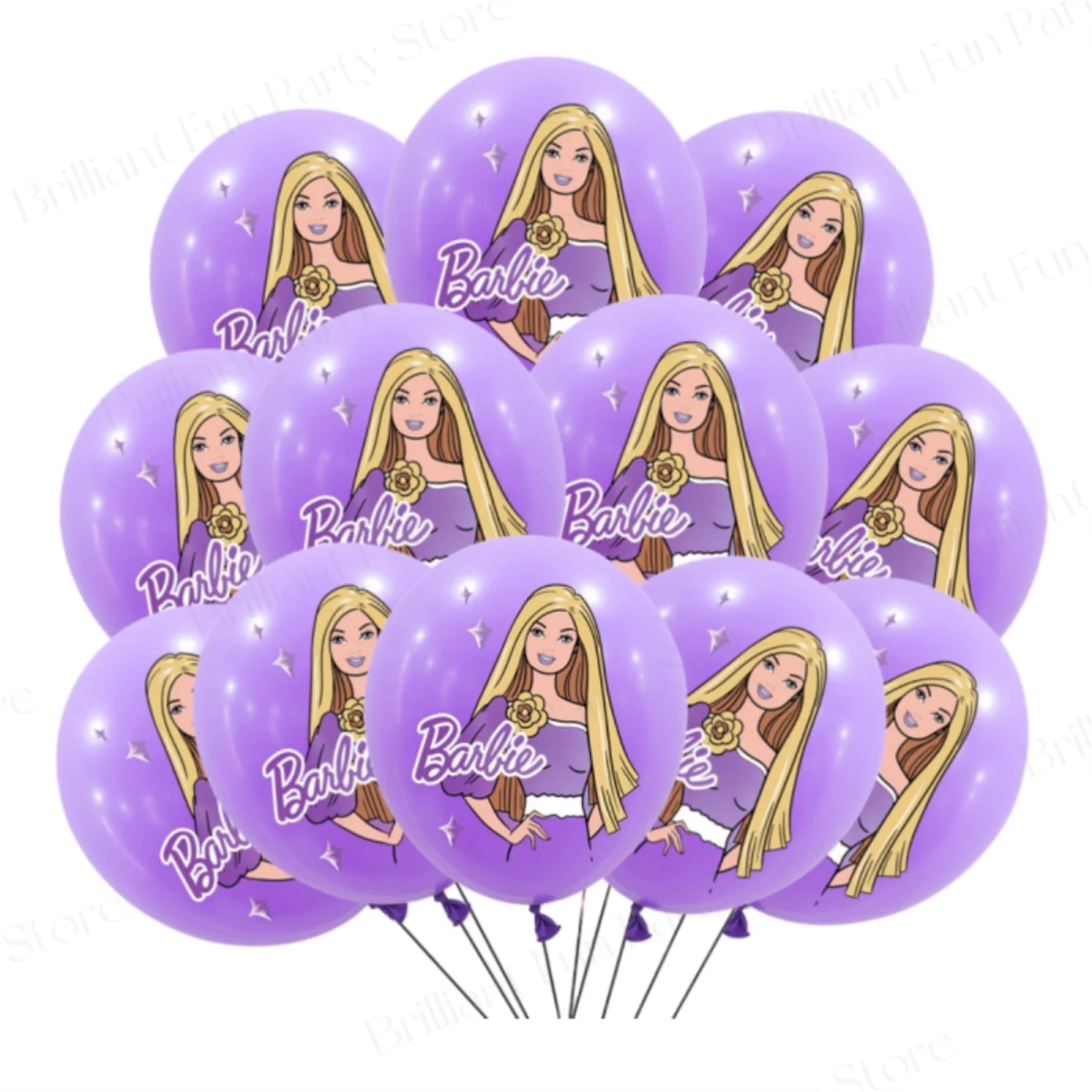 thumbnail image 1 of Globos de látex de princesa rosa de 12 pulgadas para Barbie, 12 o 24 unidades, para decoración de fiestas de cumpleaños, juguetes para niños, suministros para fiestas de baby shower, 1 of 5