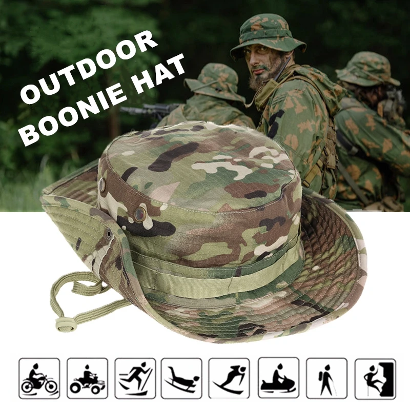 Tactical Camouflage Cap Military Hat Army Caps Men Women Outdoor Sports Sun Boonie Bucket Fishing Hiking Hunting Climbing Hats 1