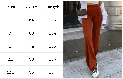 Description Picture 2 of itemWomen's Elastic Slim Fit Bell Bottom Pants Fashion Solid Color Pants Daily Spring Autumn Straight Leg Pants Trousers