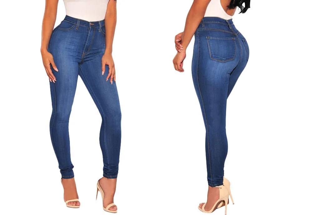 Jeans for Female Fall Temperament Slim Solid Color Buttocks Sexy Stretch Fashion Jeans