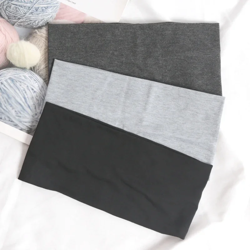 Korean Headband Running Solid Color Wide Elastic Hair Bands Women Men Sport Yoga Hairband Black Soft Wash Face Makeup Headwrap