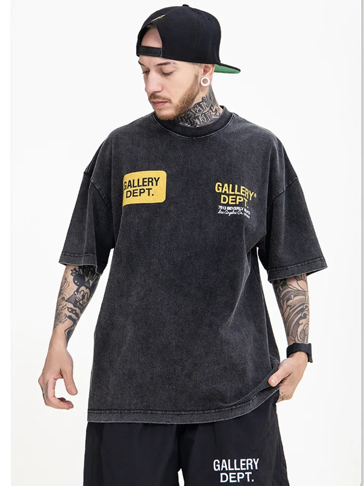 

GALLERY DEPT 2023 New T-Shirt Vintage Washed Black Graphic T-Shirt