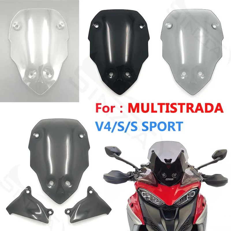 

For DUCATI MULTISTRADA MTS V4/S SPORT Motorcycle Accessories Windshield Windscreens Wind Deflectors Plate Side Panels Black