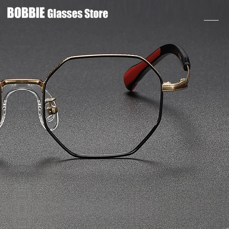 Children Eyeglasses Frame Fashion Polygon Men Women Pure Titanium Eyewear Students Myopia Astigmatism Boy Girl Kid Small Face