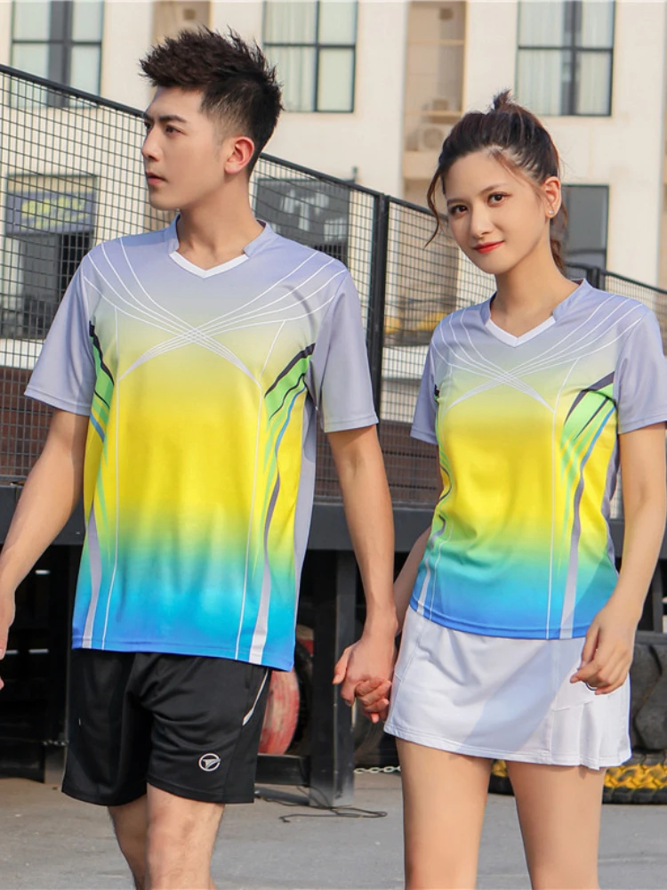 Tennis Suit Men's Women's Quick Dying Breathable Short Sleeve Shirt Table Tennis Mtch Training Uniform New sports Shirts