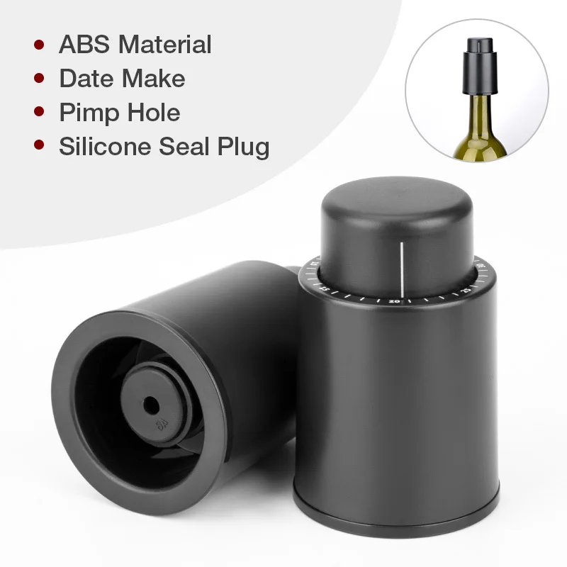 Description Picture 3 of itemVacuum Pump Wine Saver Cap Stopper Date Scale Record Retain Preserver For Wine Bottles Corkscrew Kitchen Automatic Keep Fresh
