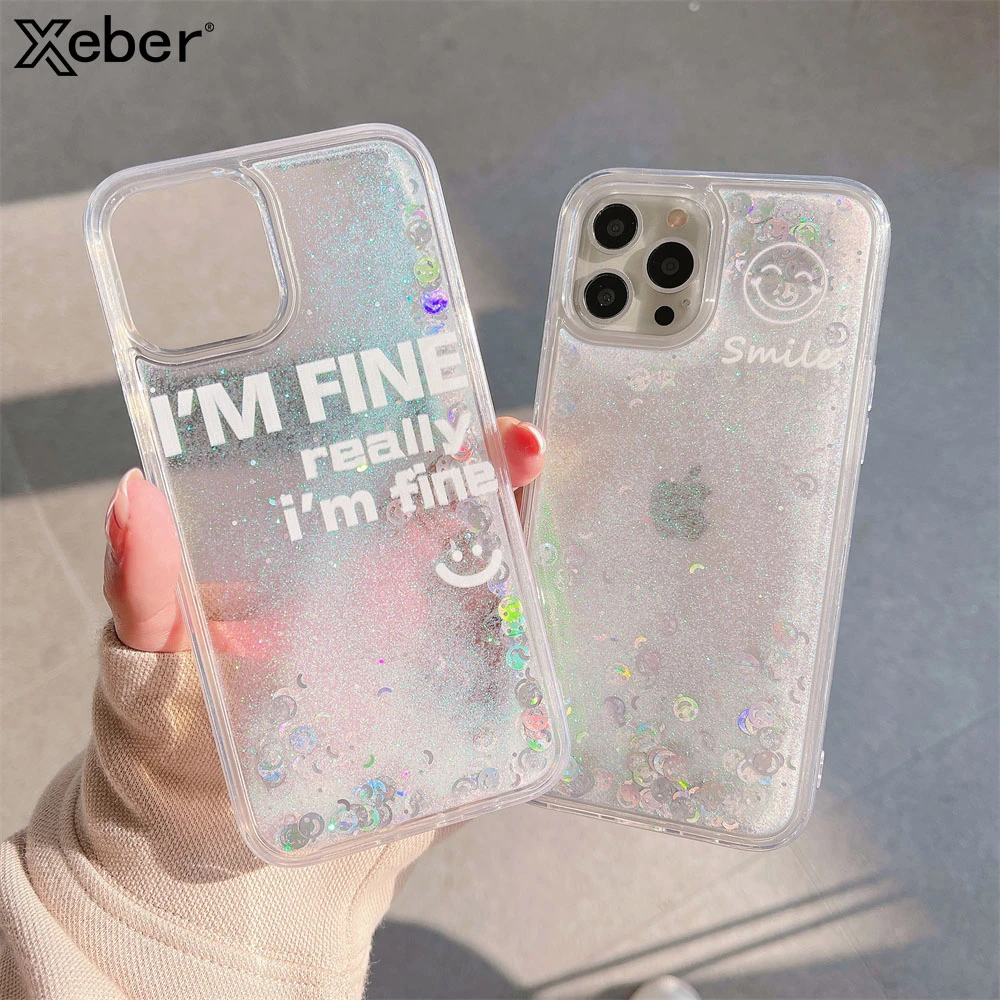 Fashion Glitter Clear Phone Case For Iphone 13 12 11 14 Pro Max Xs X Xr