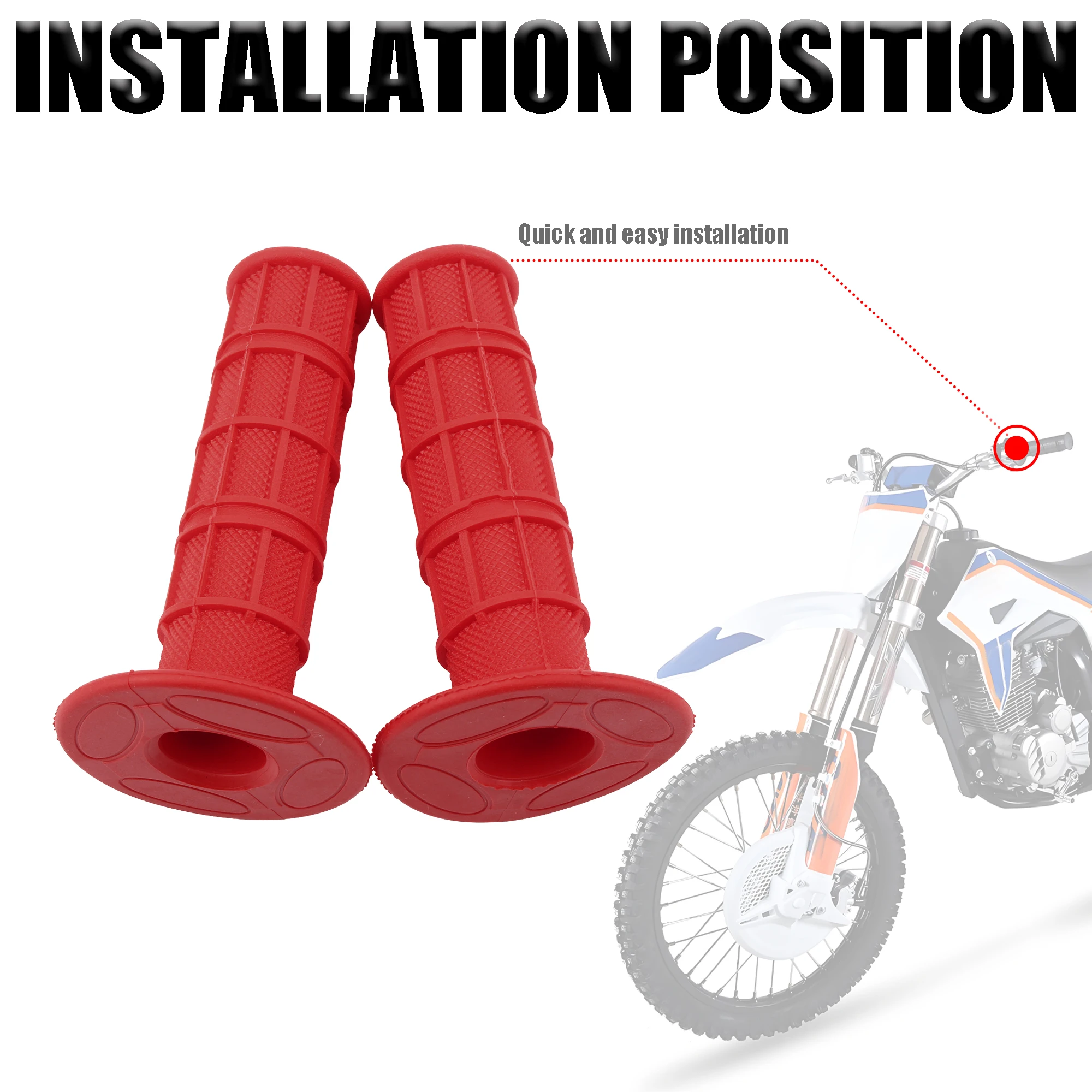 Vibrant Universal Motorcycle Handlebar Grips - 7/8 22mm Dirt Bike Accessories