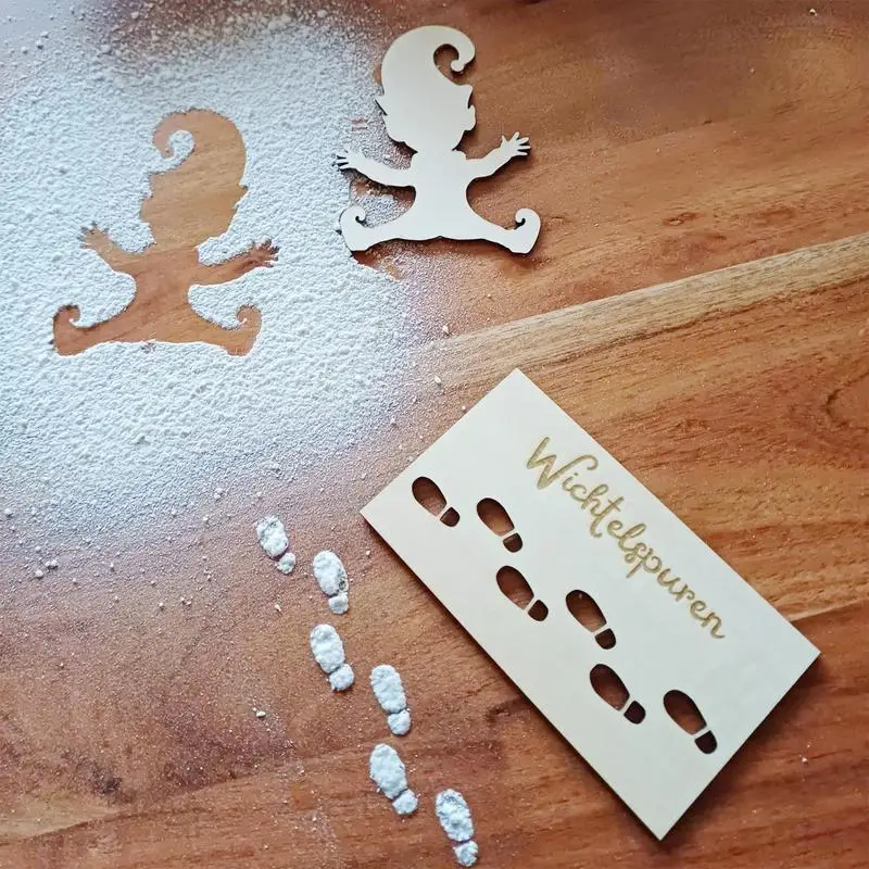 Christmas Decorations Gnome Stencil Footprints Footprint Template Window Decorations Mini Gnome Stencil Footprints Door Accessories