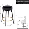 Counter Height Bar Stools Set of 2, Velvet Kitchen Upholstered Dining Chair Stools 24 Inches Height 3