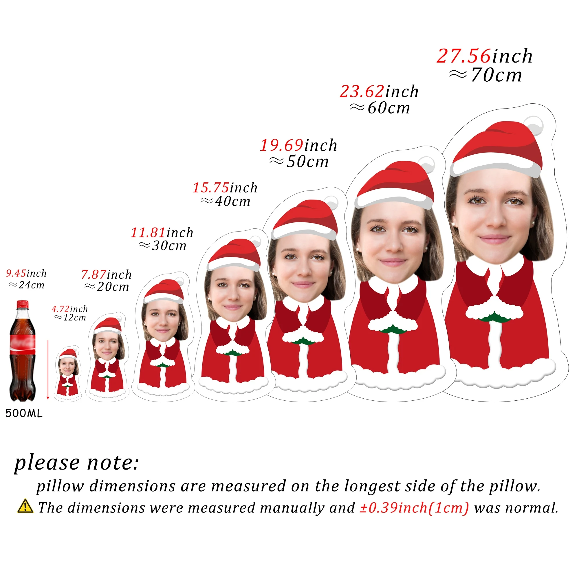 Santa Claus Pillow Santa Claus Customized Christmas Gift Christmas Couple Cushion Man's Face Christmas Pillow 5