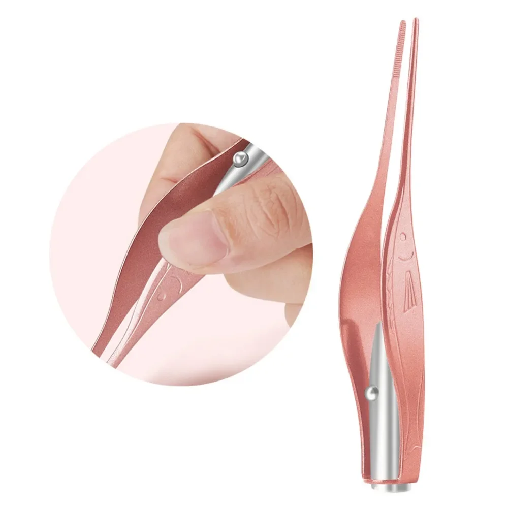 Ear Cleaner LED Flashlight Earpick Wax Removal Tweezer Luminous Kids Stainless Steel Tweezer Remover 5