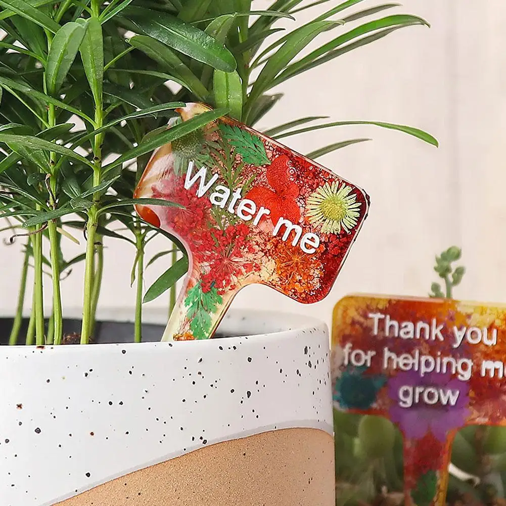 1pc DIY Flower Label Card Gardening Sign Plant Label Silicone Mould Label Crystal Epoxy Resin Mold Handmade Crafts Tool Mold