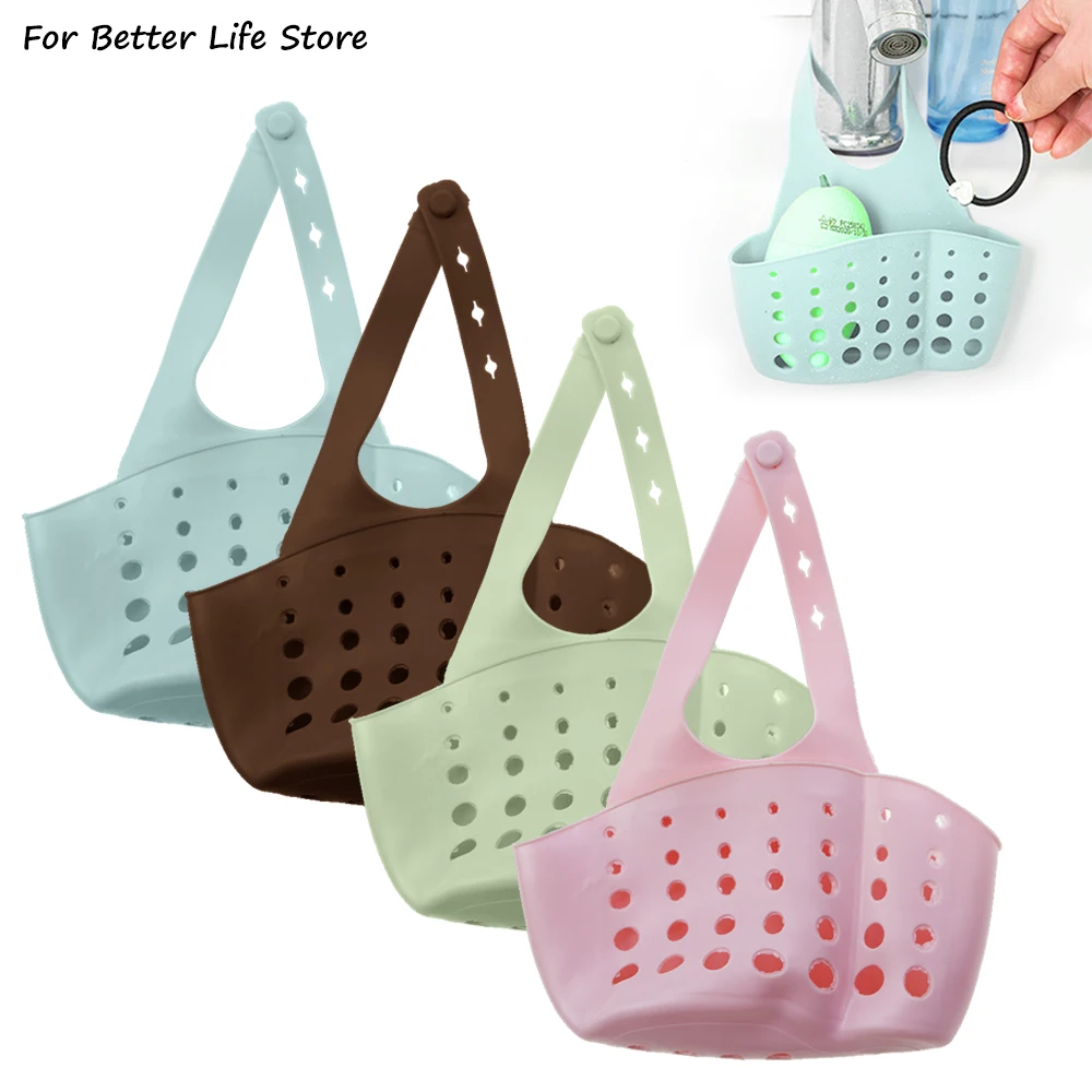 1Pcs 4 Colour 60 G Silicone Sink Sponge Storage Hanging Basket