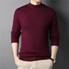 Wool 2024 Brand New Men's Cashmere Sweater Half Turtleneck Men Sweaters Knit Pullovers for Male Youth Slim Knitwear Man Sweater 2