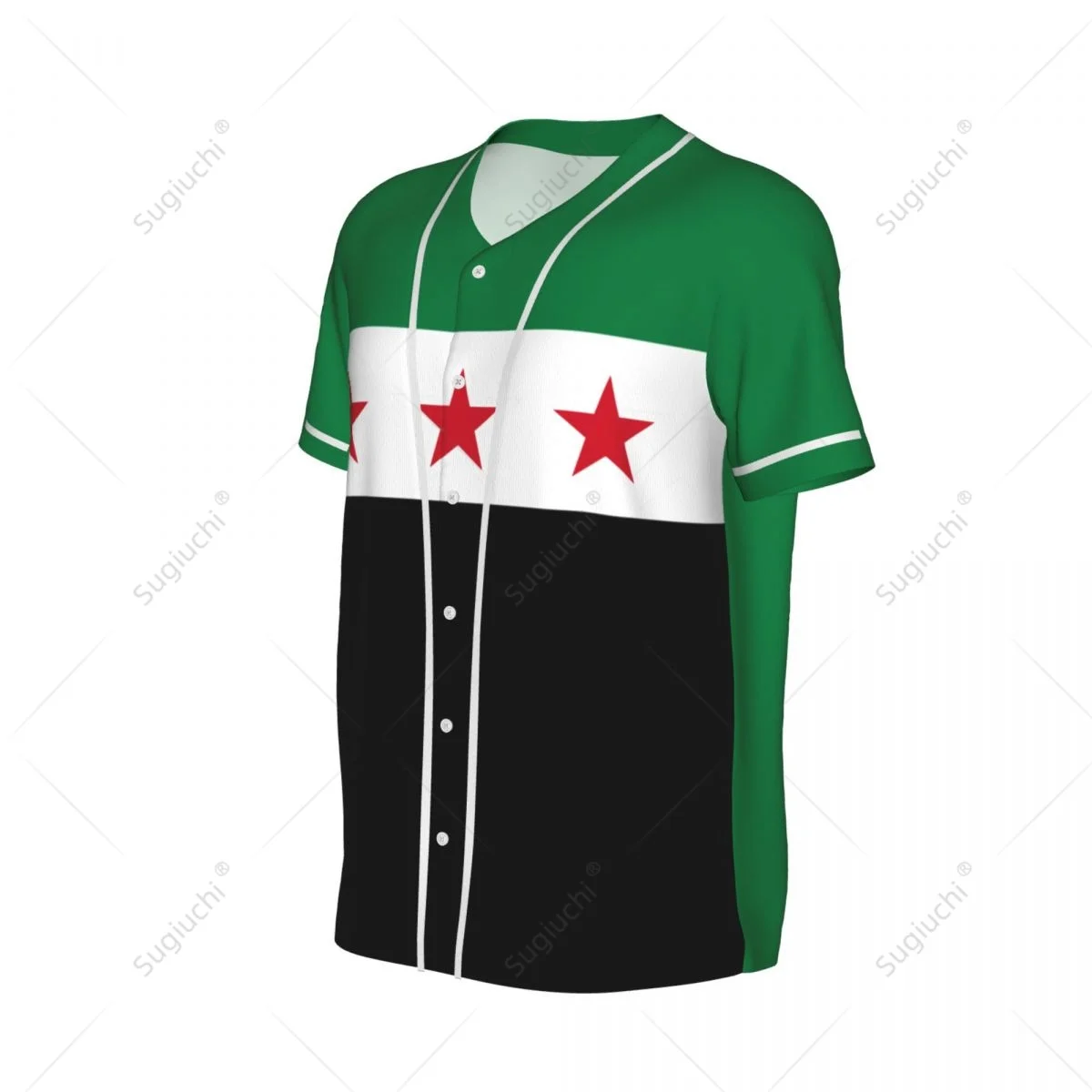 3D Printed Syria Flag 1932 1963 Men Baseball Jerseys Mesh Sports T-shirt Tees Name Nunber