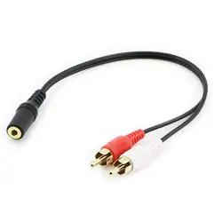 Universal 3.5mm Stereo Audio Y Adapter Cable (Black)
