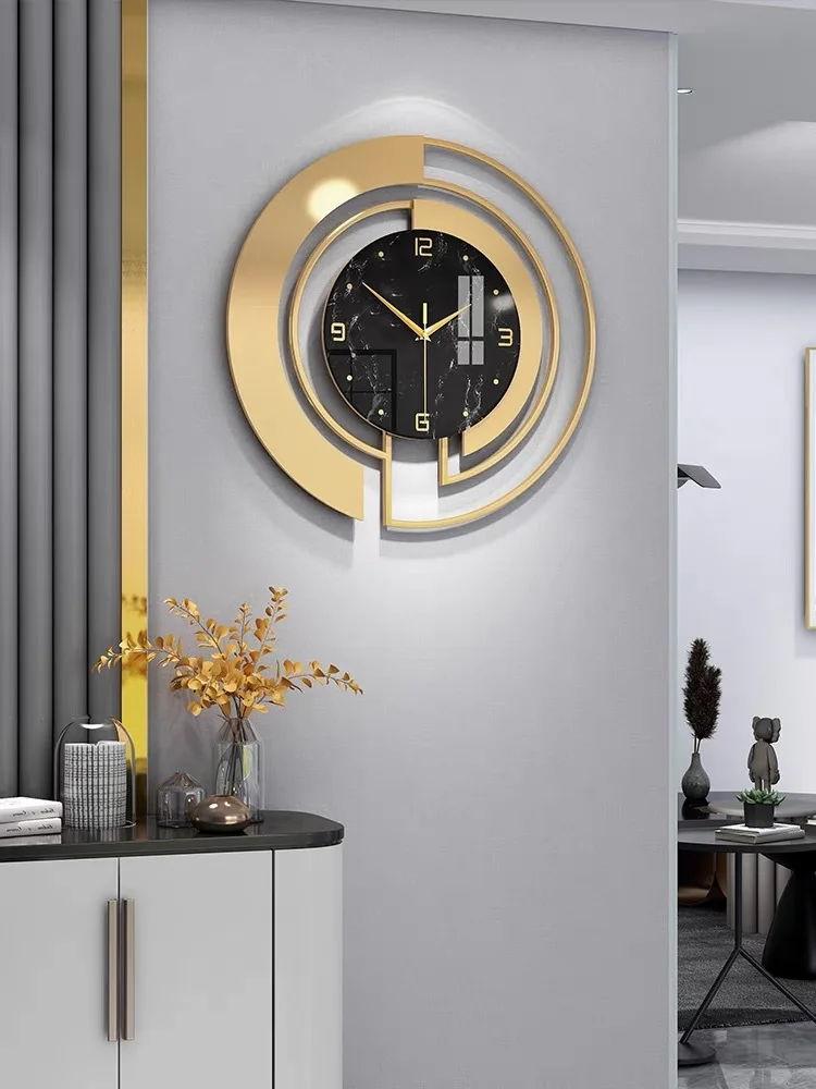 Reloj de pared para sala de estar, luz de lujo, moderno, decoración del  hogar, ambiente Simple, Arte Creativo, colgante de pared - AliExpress