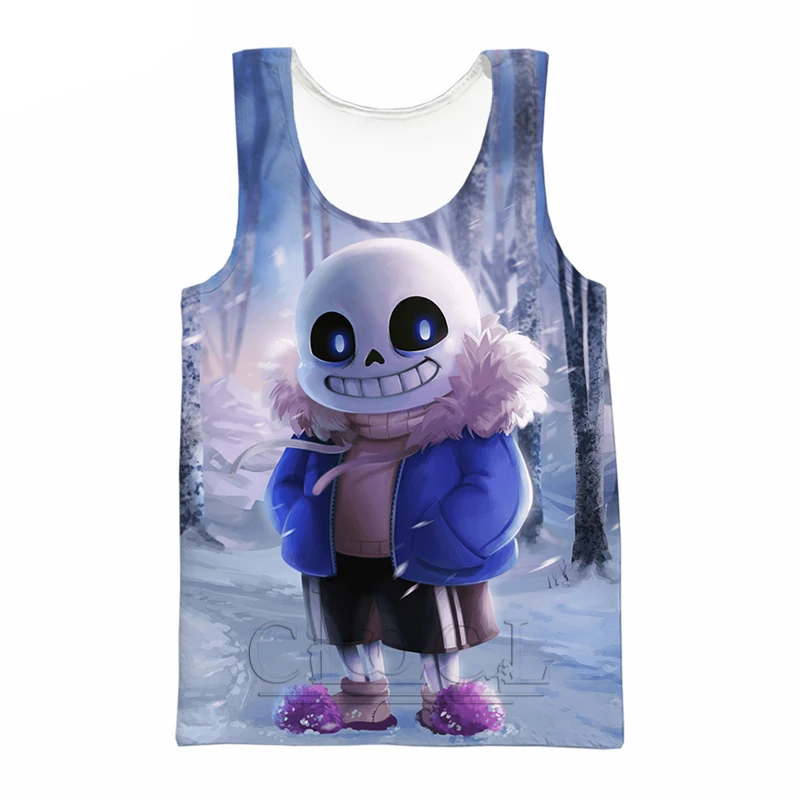 

Мужские майки с забавными играми Undertale, жилет с 3D рисунком, уличная одежда в стиле хип-хоп, Модный пуловер для фитнеса без рукавов, топы