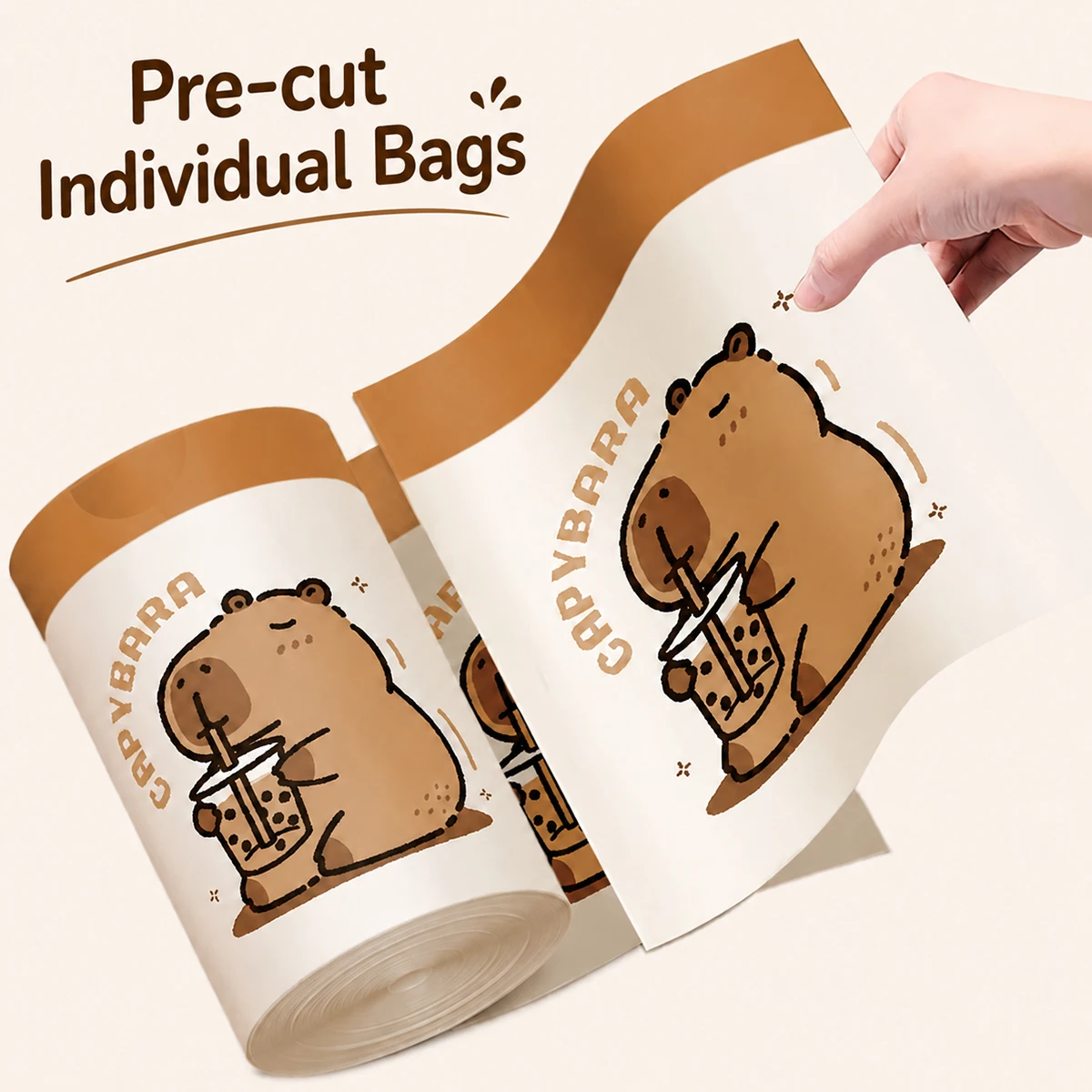 45x45cm 50Pcs Printed Tear-Free Drawstring Trash Bags Disposable Garbage Bags - 2