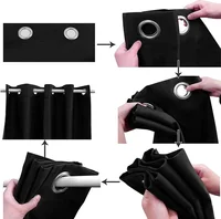 2pcs blackout curtains perforated Polyester sunny forest and natural green space Curtain of bedroom balcony living room curtains 5