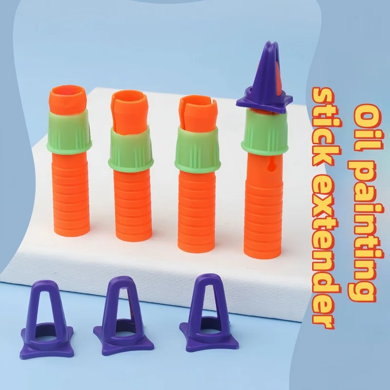 Blue painting Stick extender Pencil Sharpener Multi-function crayon cap pen catcher Oil painting stick life extension extender c 6