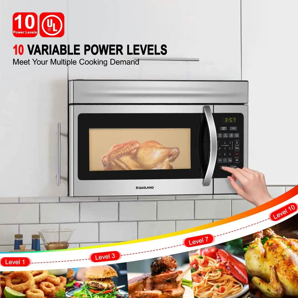 1.6 Cu.Ft. Over the Range Microwave Oven, 30 Inch 1000 W Microwave Over the Range, OTR1603S 300 CFM Over Range Microwave 3